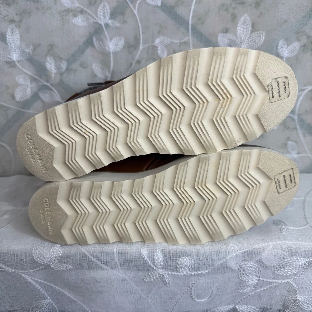 Cole Haan Nantucket Rugged Waterproof Hiker Brown leather ankle Boots Sz snug 6 - Picture 9 of 14